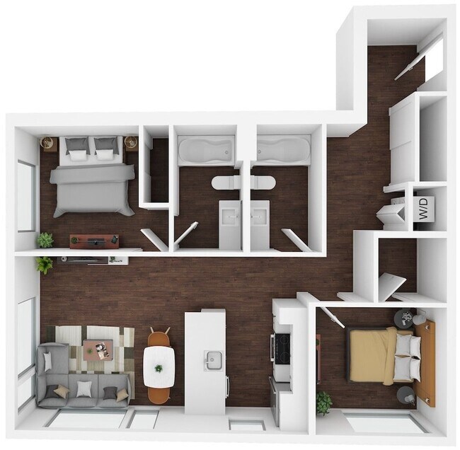 2 Bed/2 Bath-F7 653 floor plan